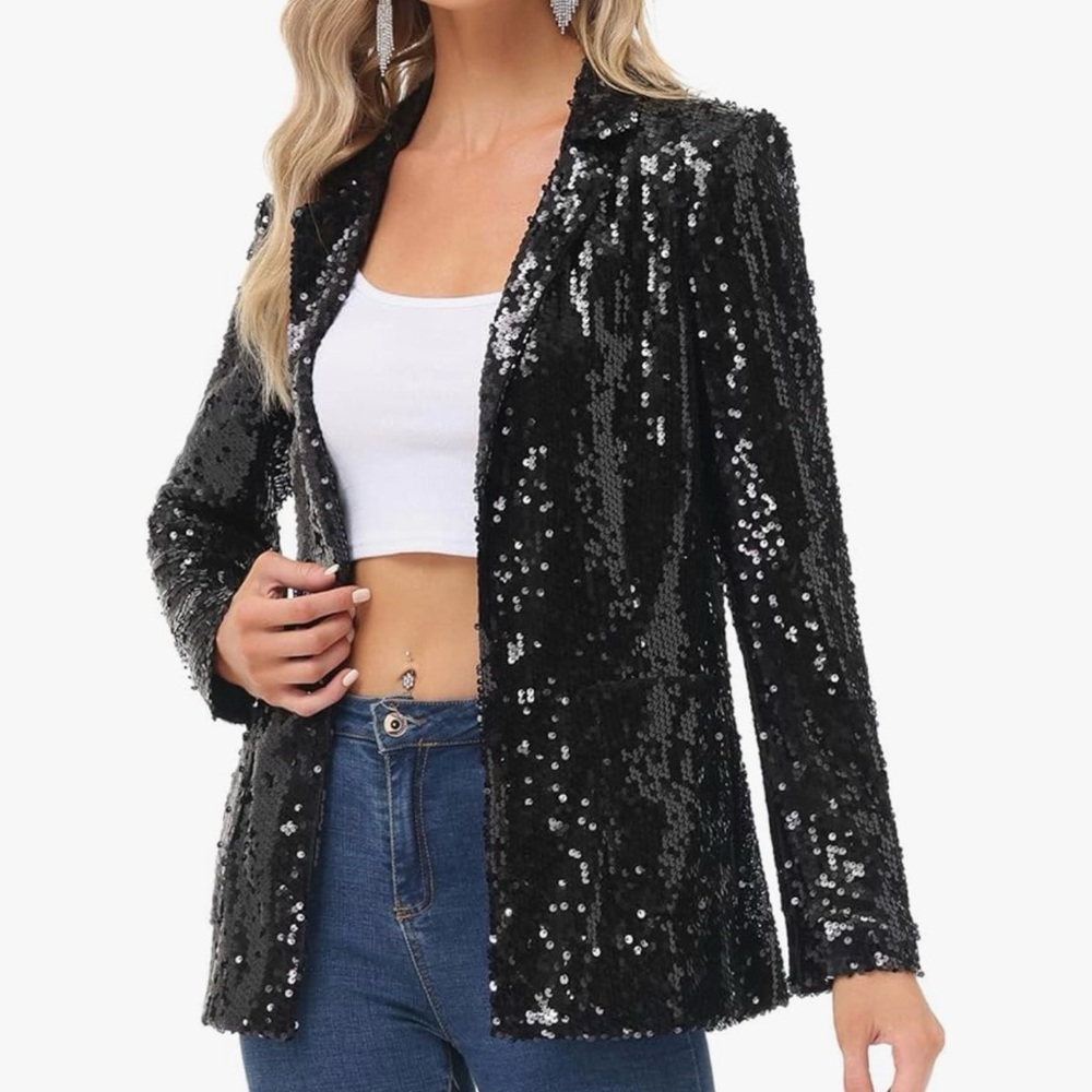 Sequin Black Women's Blazer